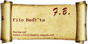 Filo Beáta névjegykártya