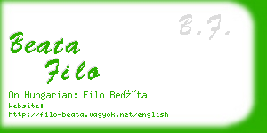 beata filo business card